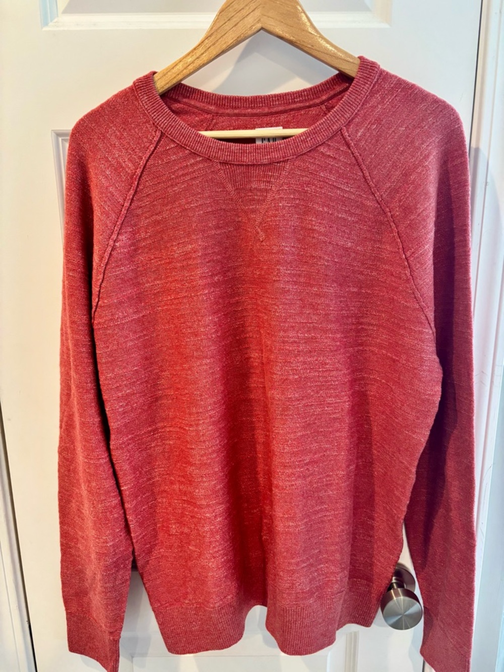 NWT Gap Men’s Salmon Slub Knit Crewneck Sweater